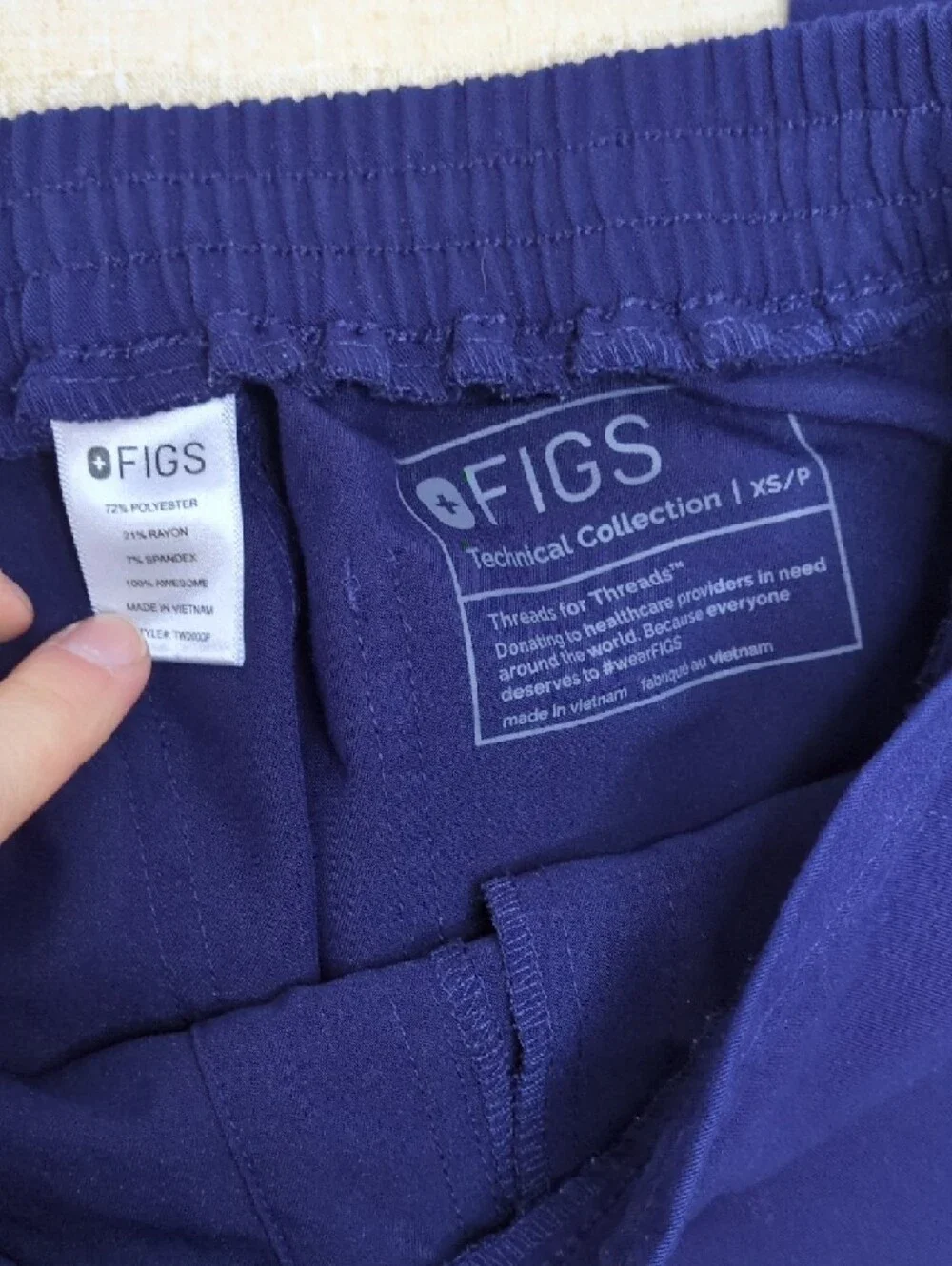 Unisex Navy Blue Figs Trouser Pants Technical Collection Medical Scrubs XS/P